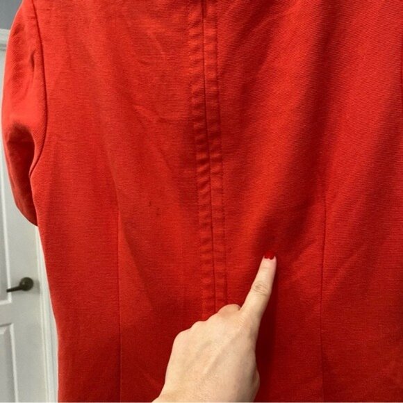 Trina Turk Dress Size 4 Red Caicos Shift Mini Mod 60s Style Pocket Front - Picture 7 of 12